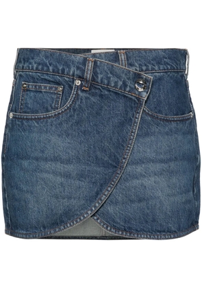 Coperni logo-patch denim mini skirt - Blue