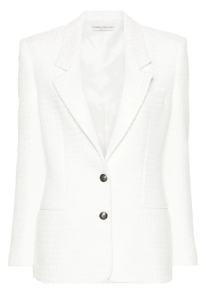 Alessandra Rich single-breasted bouclé blazer - White