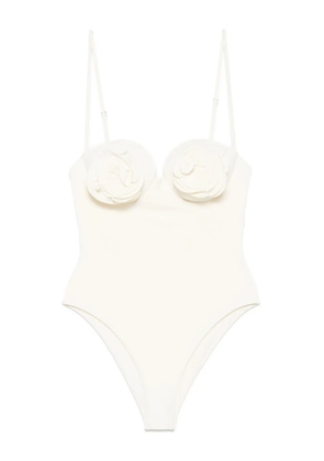 Magda Butrym 3D flower bustier swimsuit - Neutrals