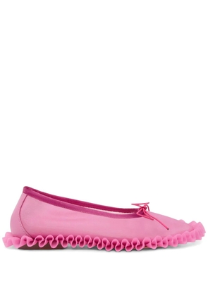 Simone Rocha frilled mesh ballet flats - Pink
