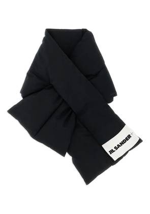 Jil Sander padded logo-patch scarf - Black