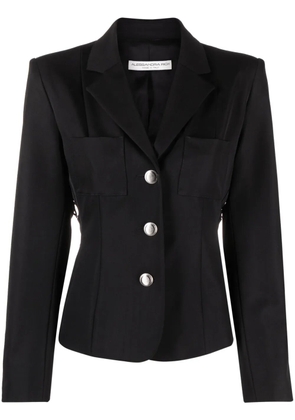 Alessandra Rich lace-up wool-blend blazer - Black