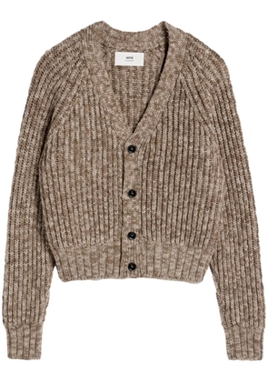 AMI Paris ribbed cardigan - Neutrals