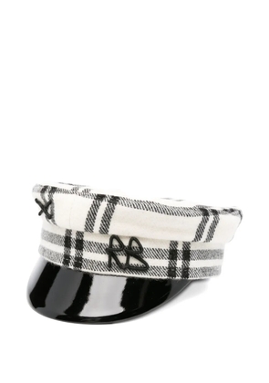 Ruslan Baginskiy checked-pattern beret - White
