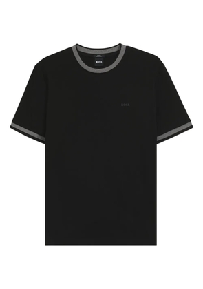 BOSS contrast-collar cotton T-shirt - Black