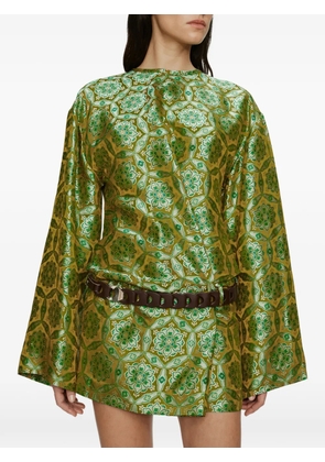 Christopher Esber Palmira printed belted mini dress - Green
