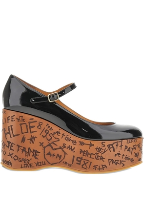 Chloé 80mm Maxime wedge pumps - Black