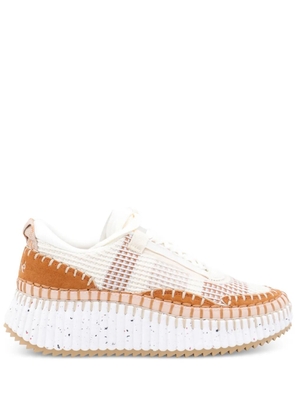 Chloé Nama textured-sole lace-up sneakers - White