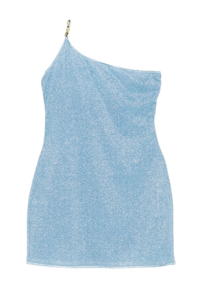 Oséree chain-embellished one-shoulder dress - Blue