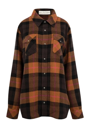 GOD'S TRUE CASHMERE tartan plaid cashmere shirt - Orange