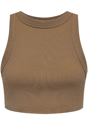 12 STOREEZ sleeveless cotton crop top - Brown
