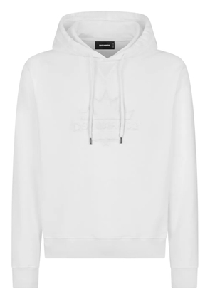 DSQUARED2 logo-appliqué cotton hoodie - White