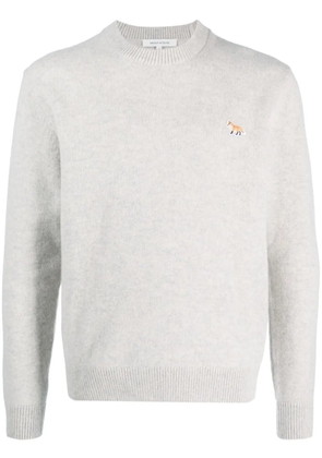 Maison Kitsuné fox-patch wool jumper - Grey