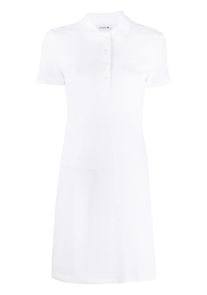 Lacoste logo-patch polo dress - White