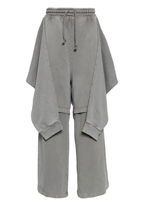 ALAINPAUL layered cotton track pants - Grey