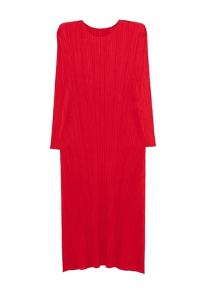 Pleats Please Issey Miyake long-sleeve midi dress - Red