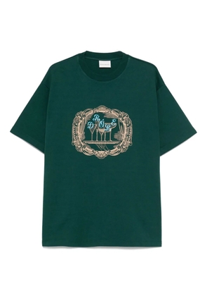 Drôle De Monsieur framed-glasses print T-shirt - Green