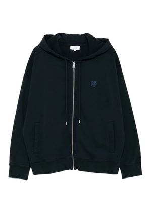 Maison Kitsuné bold fox head patch zipped hoodie - Blue