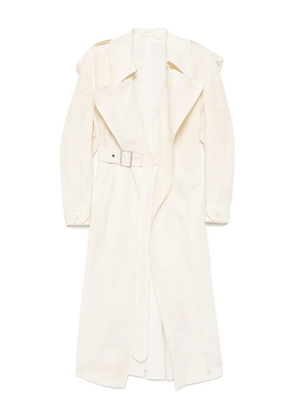 Y's dump rooler printing trench coat - Neutrals