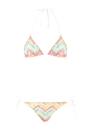 Missoni zigzag-knit bikini set - White