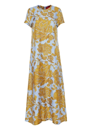 La DoubleJ floral-print silk maxi dress - Yellow