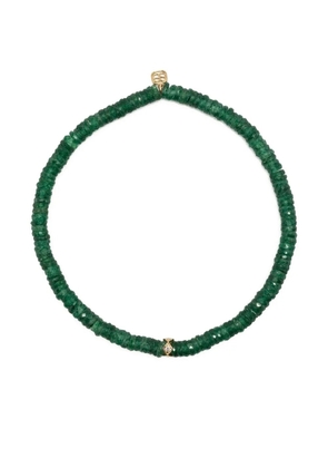 Sydney Evan 14kt yellow gold aventurine beaded bracelet - Green