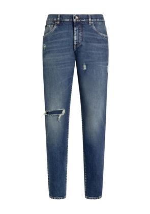 Dolce & Gabbana distressed ripped-knee jeans - Blue