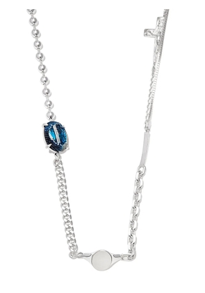 SWEETLIMEJUICE mix chain cross-detail necklace - Silver