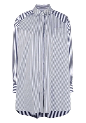sacai stripe-print shirt dress - Blue