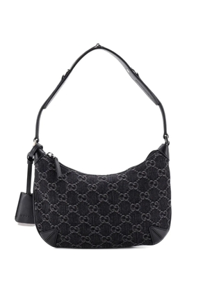 Gucci Pre-Owned Horsebit Slim GG Denim with Leather Small shoulder bag - Black