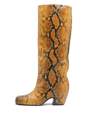 Bimba y Lola 55mm snake-print leather boots - Orange