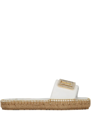 Love Moschino embellished espadrille slides - White