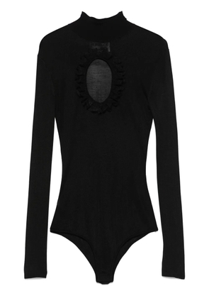 Self-Portrait cut out-detail knitted bodysuit - Black
