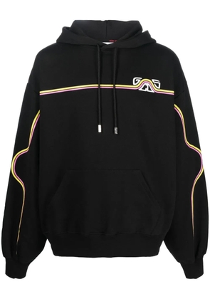 GCDS chest logo-print detail hoodie - Black