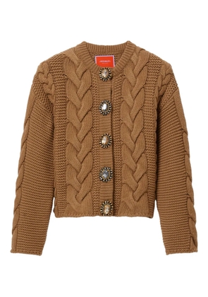 La DoubleJ long-sleeve cable-knit cardigan - Brown