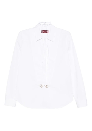 Gucci horsebit tie-neck shirt - White