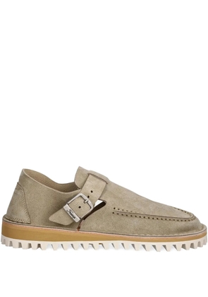 Fracap buckle-strap suede mules - Neutrals