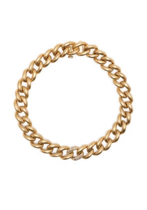 SHAY 18K yellow gold single pavé matte chain bracelet
