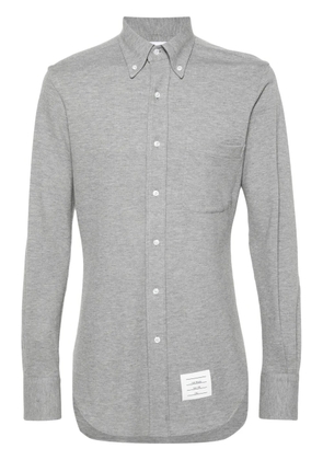 Thom Browne mélange-effect piqué shirt - Grey