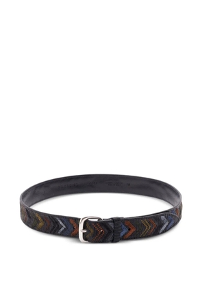 Orciani embroidered leather belt - Black