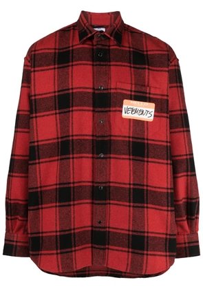 VETEMENTS Hello My Name Is cotton shirt - Red