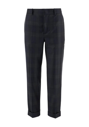 SA SU PHI cuffed checked pants - Black
