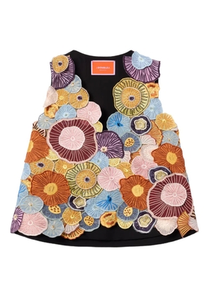 La DoubleJ embroidered V-neck top - Yellow