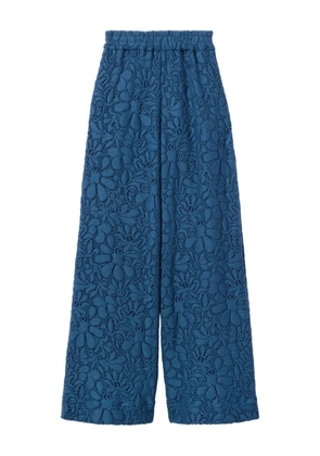 La DoubleJ floral-pattern lace trousers - Blue