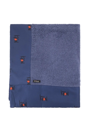 Kiton logo beach towel - Blue