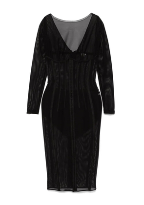 Elisabetta Franchi tulle midi dress - Black