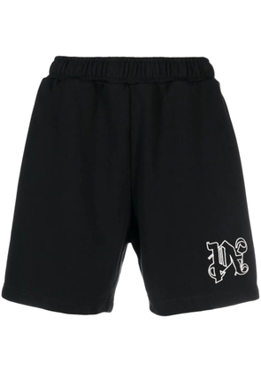 Palm Angels Hyper monogram-print track shorts - Black
