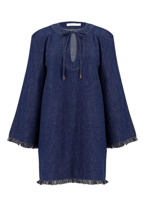 ZIMMERMANN Rhiannon frayed-hem denim dress - Blue