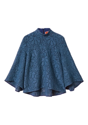 La DoubleJ floral-pattern lace blouse - Blue