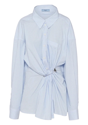 Prada tie-detail poplin shirt - Blue